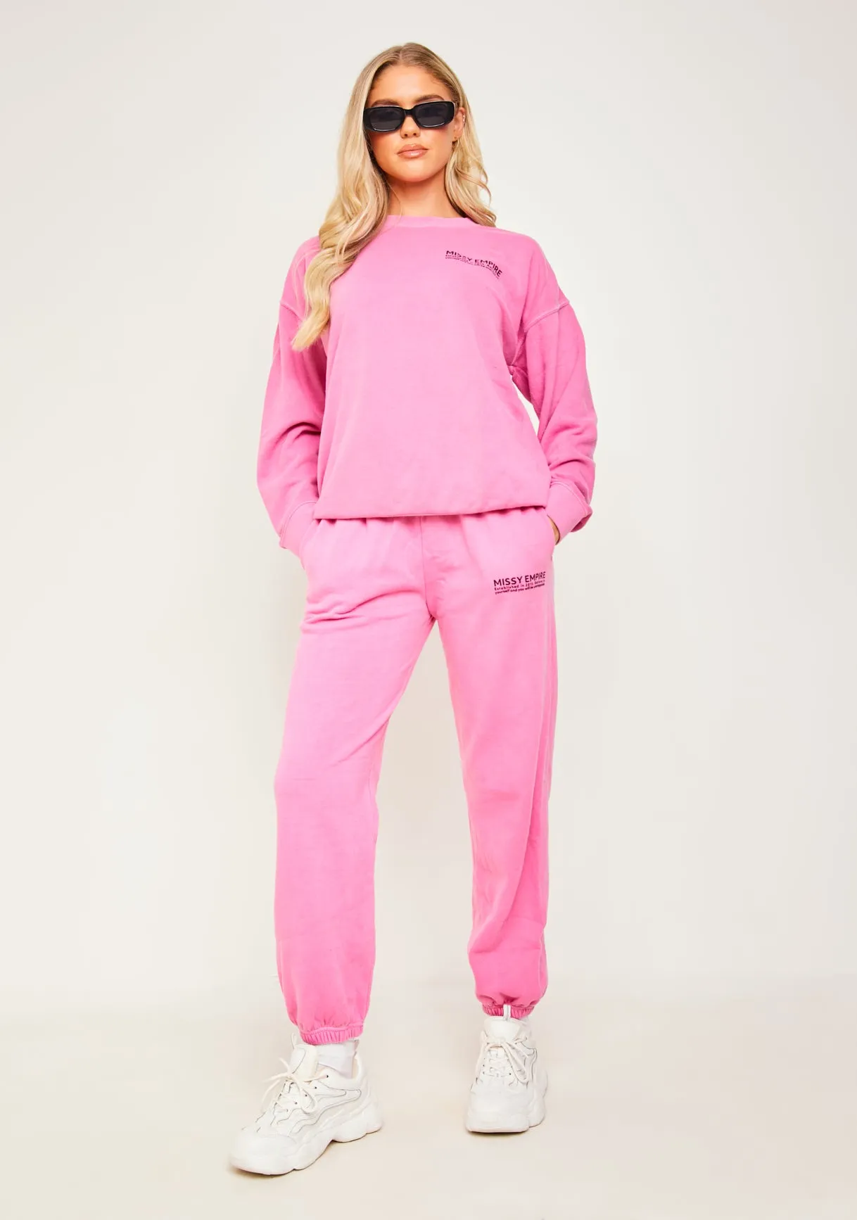 Alesha Pink Missy Empire Text Oversized Sweatshirt sold by Missy Empire product image thumbnail 4