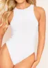 Naya Grey Soft Racer Bodysuit sold by Missy Empire