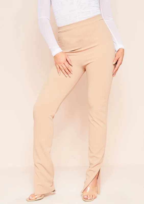 Nova Stone Split Side Trousers sold by Missy Empire