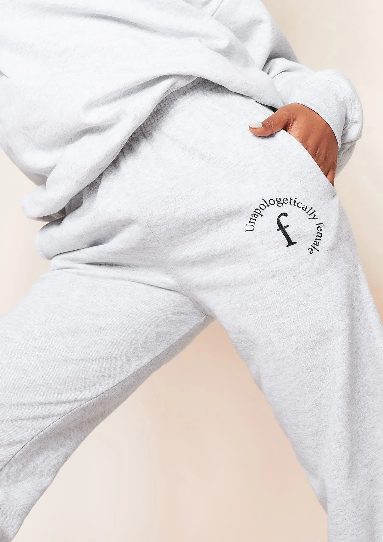 Lila Grey Unapologetically Female Slogan Oversized Tracksuit Joggers sold by Missy Empire product image thumbnail 2