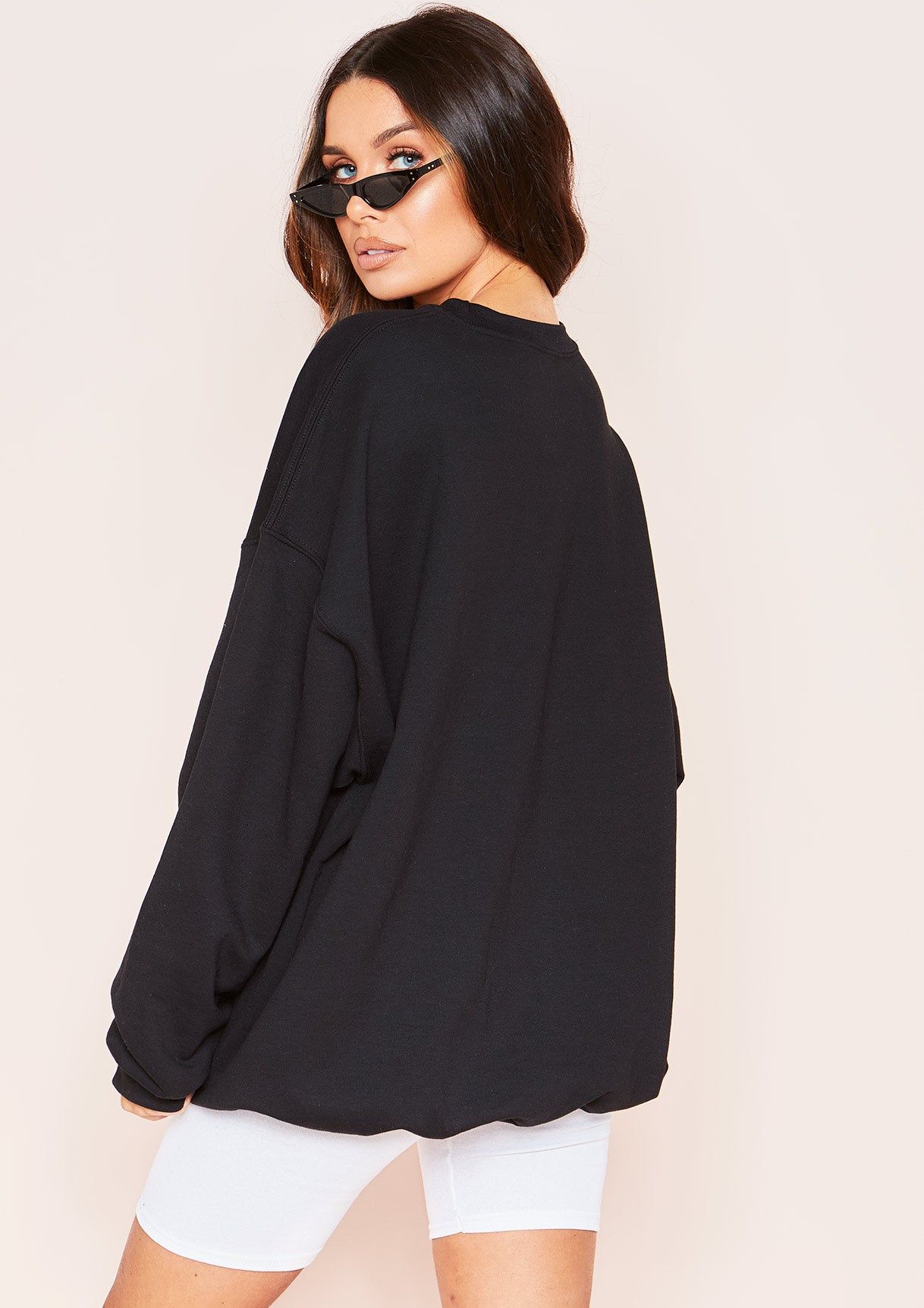 Ariana Black Basic Slogan Oversized Sweatshirt sold by Missy Empire product image thumbnail 2