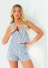 Robyn White Cotton Stripe Button Front Waistcoat sold by Missy Empire