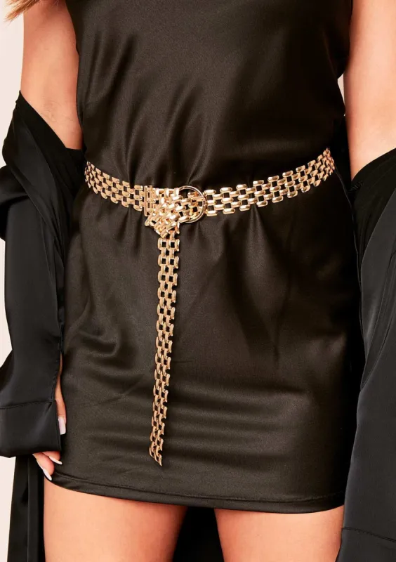 Vica Gold Chain Link Buckle Belt sold by Missy Empire