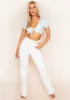 Talia Blue Tye Dye Tie Front Crop Top sold by Missy Empire