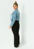 Harlee Blue Denim Oversized Biker Jacket sold by Missy Empire