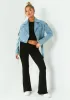Harlee Blue Denim Oversized Biker Jacket sold by Missy Empire