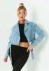 Harlee Blue Denim Oversized Biker Jacket sold by Missy Empire