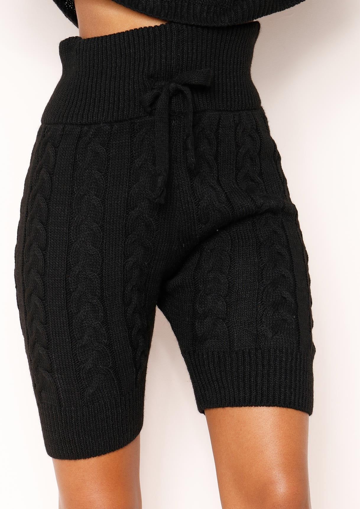 Abrianna Black Knit Shorts sold by Missy Empire product image thumbnail 3