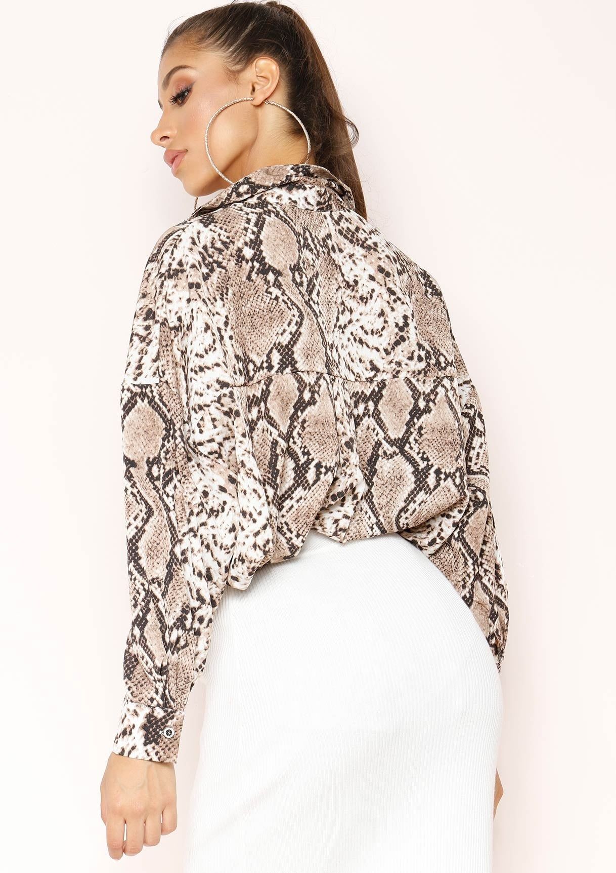 Callie Snake Print Shirt sold by Missy Empire product image thumbnail 4