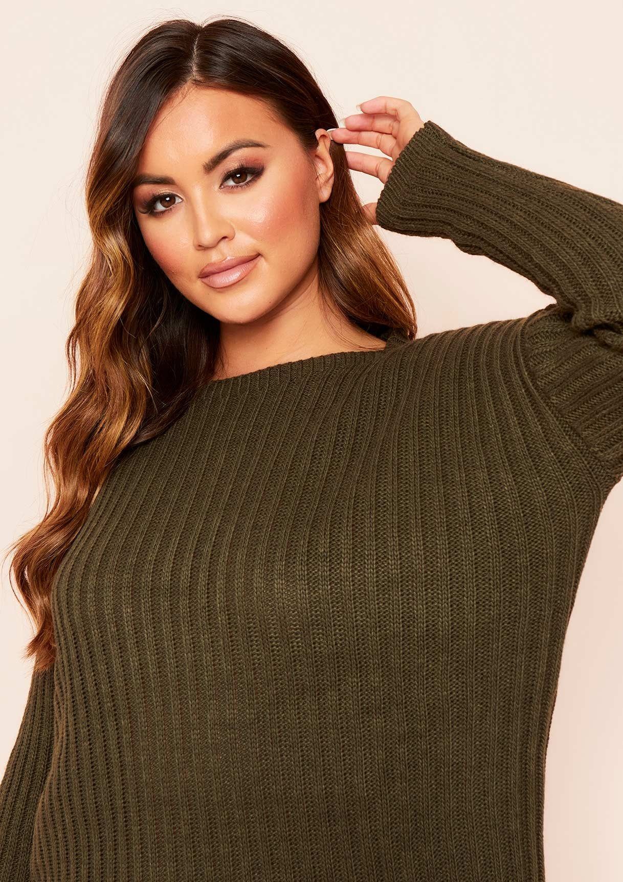 Anya Khaki Knit Jumper Loungewear Set sold by Missy Empire product image thumbnail 3