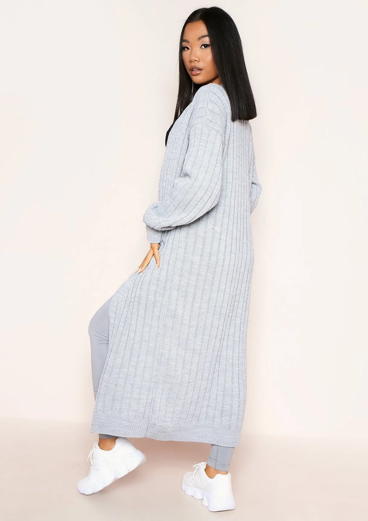 Zara Grey Longline Knitted Cardigan sold by Missy Empire product image thumbnail 4