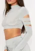 Adeline Sage Cut Out Crop Top sold by Missy Empire