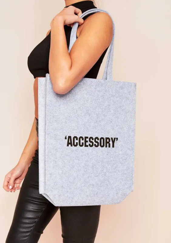 Enora Grey Slogan Accessory Tote Bag sold by Missy Empire