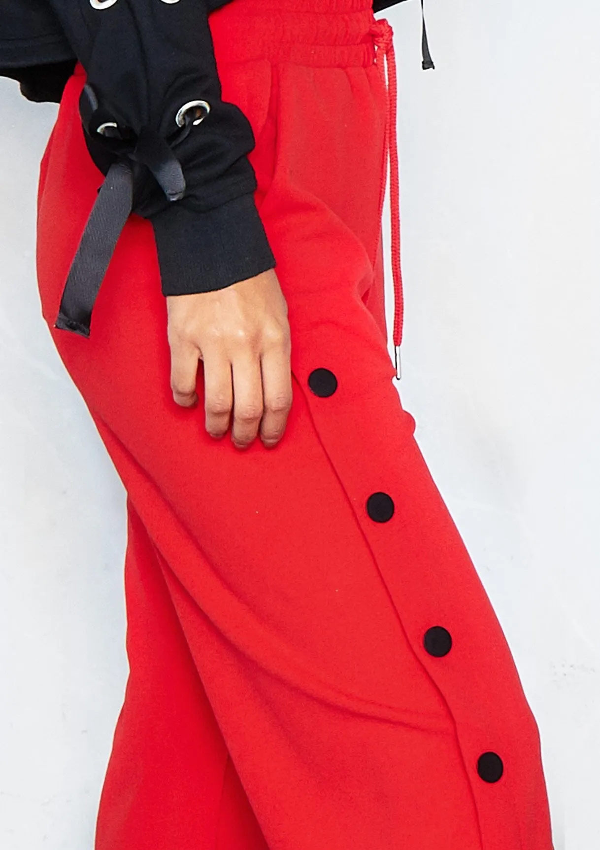 Chantelle Red Button Detail Trousers sold by Missy Empire product image thumbnail 3