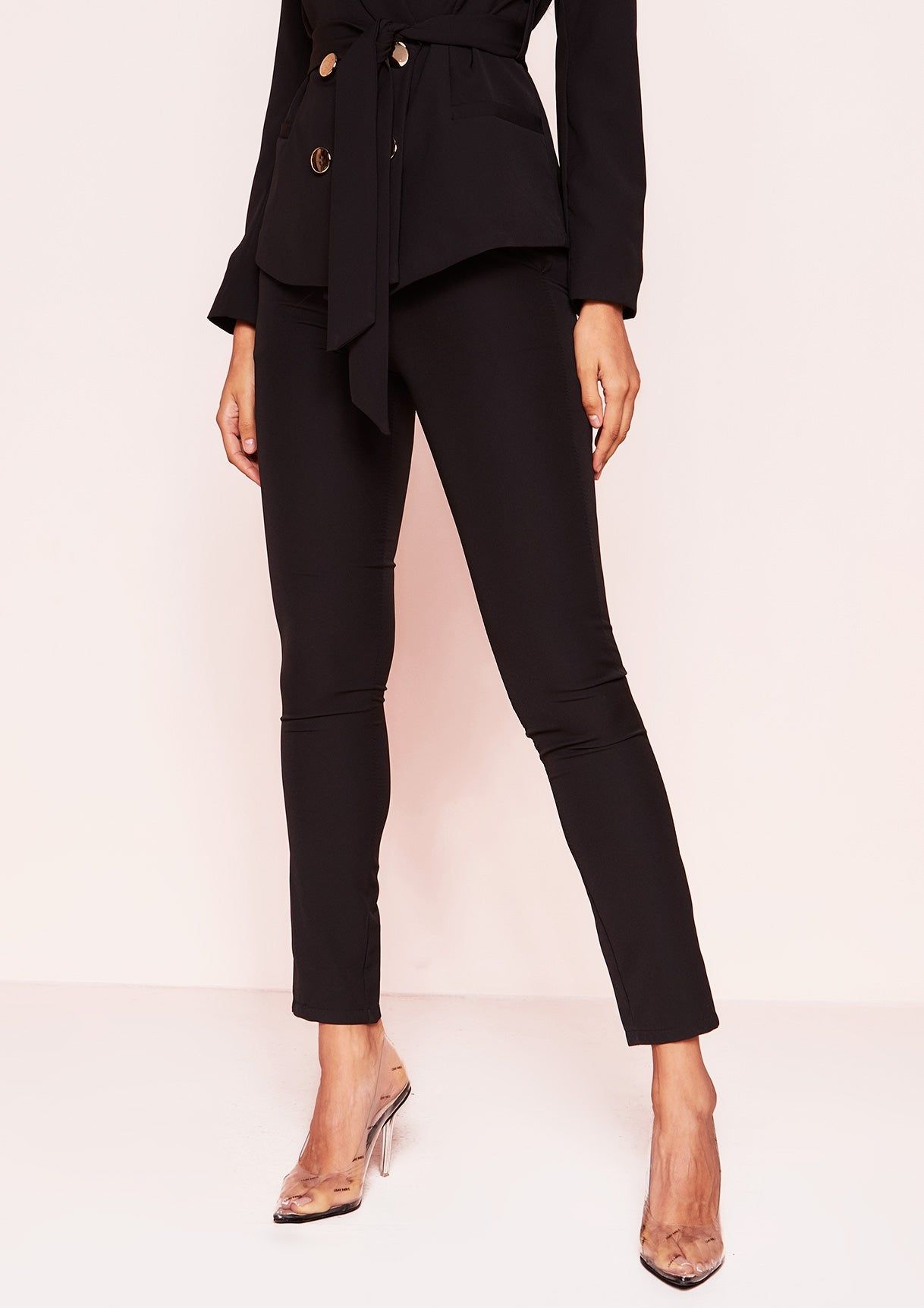 Justine Black Cigarette Trousers sold by Missy Empire product image thumbnail 2