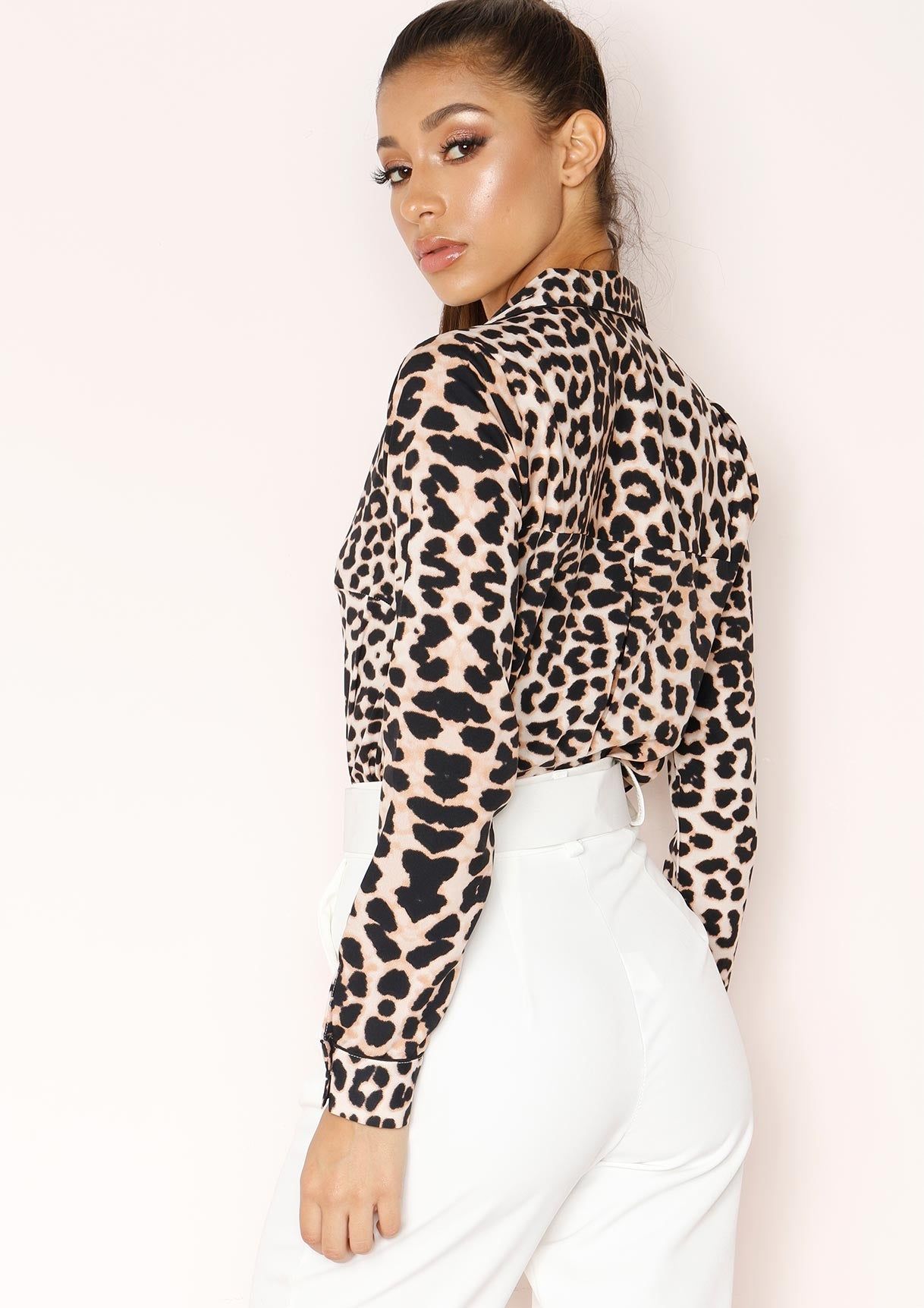 Amari Leopard Print Pyjama Style Blouse sold by Missy Empire product image thumbnail 4
