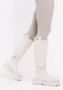 Beth Beige Knee High Wellie Boots sold by Missy Empire