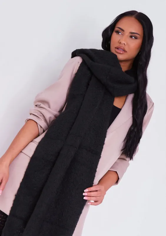 Nora Black Soft Touch Scarf made by Missy Empire