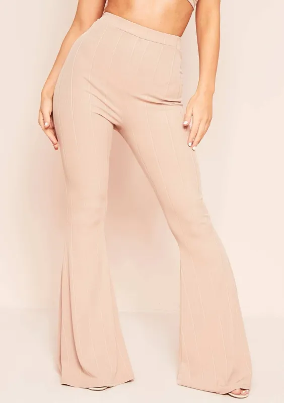 Leni Stone Bandage Flared Trousers sold by Missy Empire