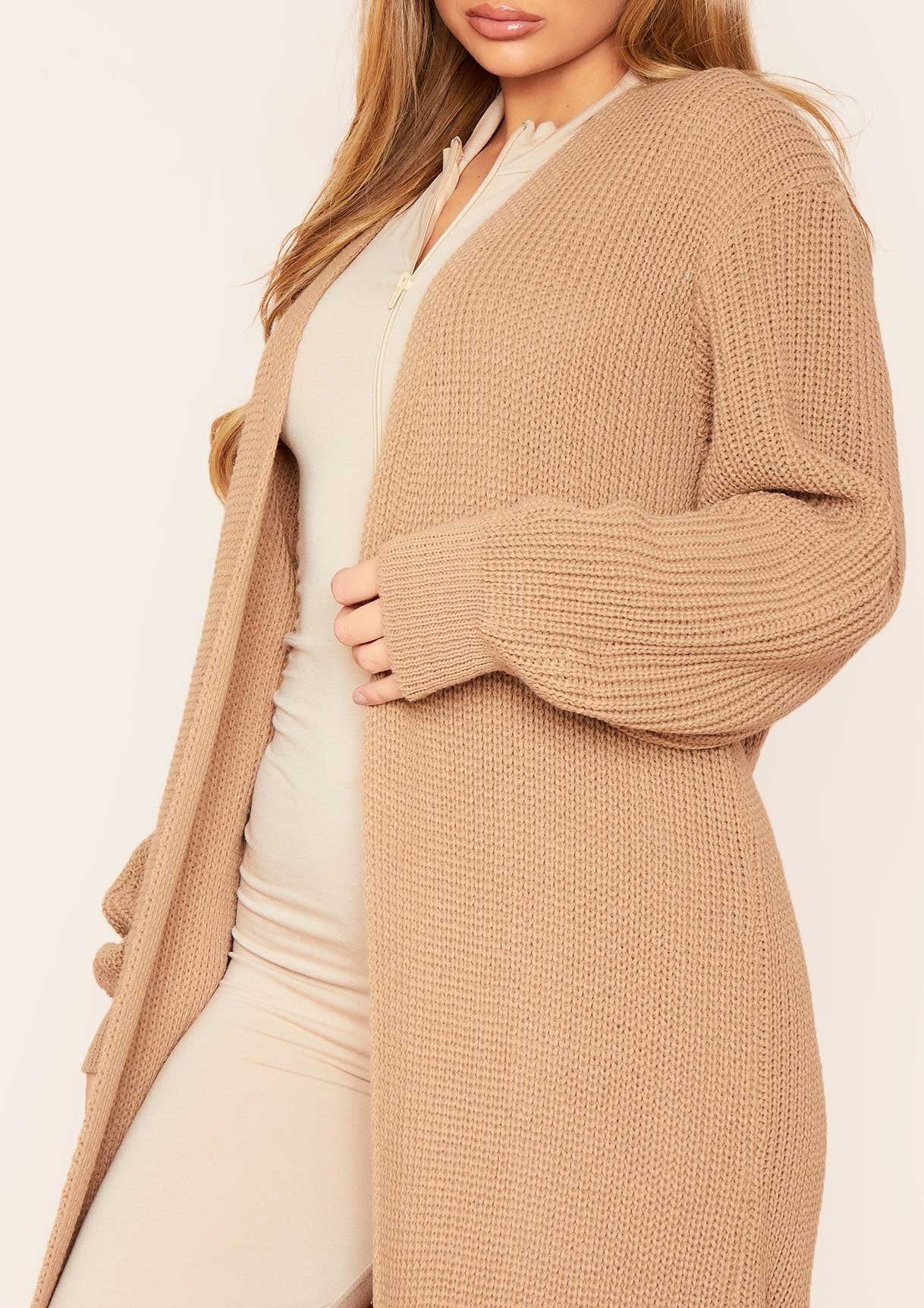 Addie Mocha Longline Knit Cardigan sold by Missy Empire product image thumbnail 3