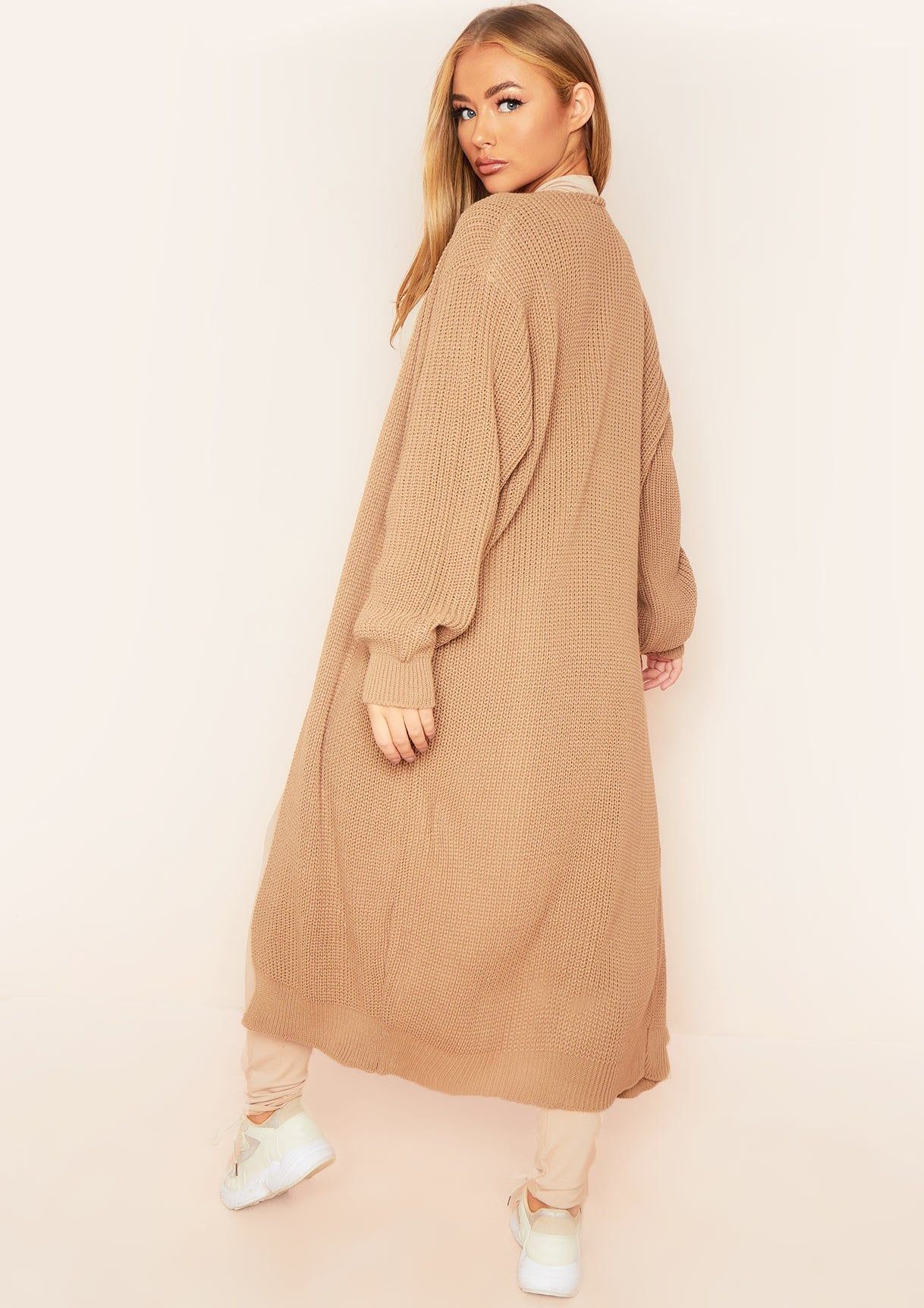 Addie Mocha Longline Knit Cardigan sold by Missy Empire product image thumbnail 4