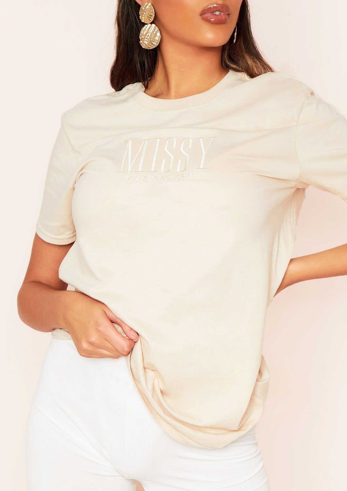 Sarah Sand Missy Originals Embroidered Graphic Oversized T-Shirt sold by Missy Empire product image thumbnail 2