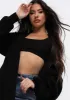 Nathalie Black Balloon Sleeve Knitted Cardigan sold by Missy Empire