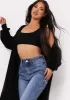 Nathalie Black Balloon Sleeve Knitted Cardigan sold by Missy Empire