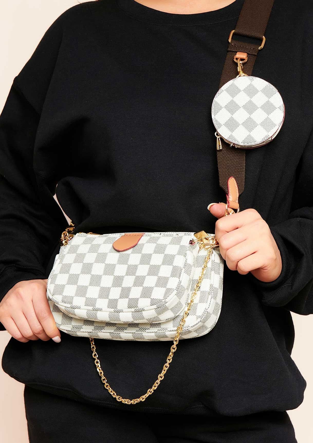 Zelma Cream Trio Chain Cross Check Body Bag sold by Missy Empire product image thumbnail 2