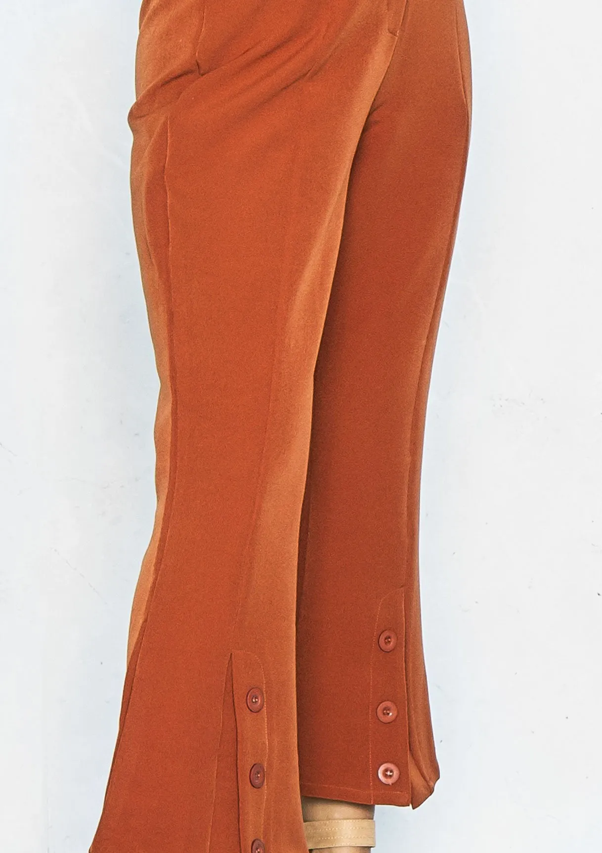 Lupita Rust Split Front Flare Trousers sold by Missy Empire product image thumbnail 3