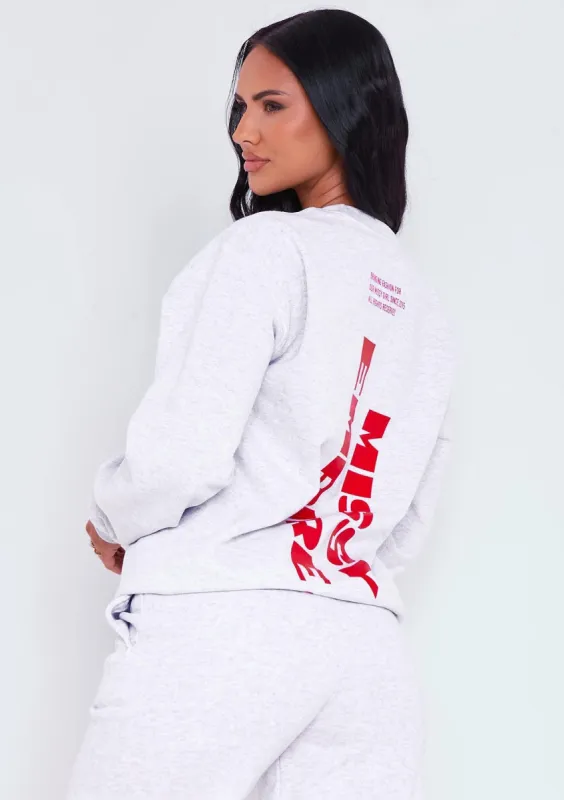 Lauren Grey Missy Empire Slogan Sweatshirt sold by Missy Empire