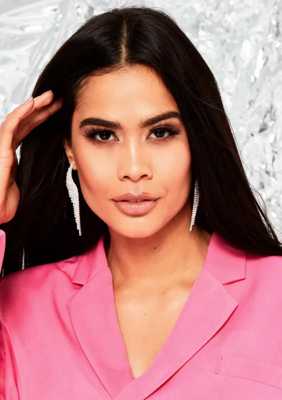 Jasmine Silver Diamante Wing Earrings sold by Missy Empire