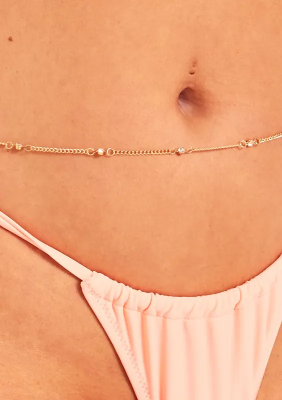 Ciara Gold Diamante Belly Chain sold by Missy Empire