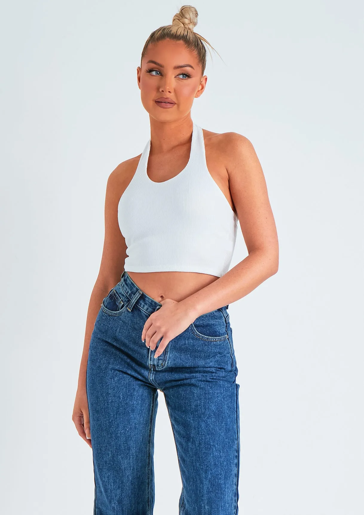 Perrie Dark Blue Denim Straight Leg Split Detail Jeans sold by Missy Empire product image thumbnail 3