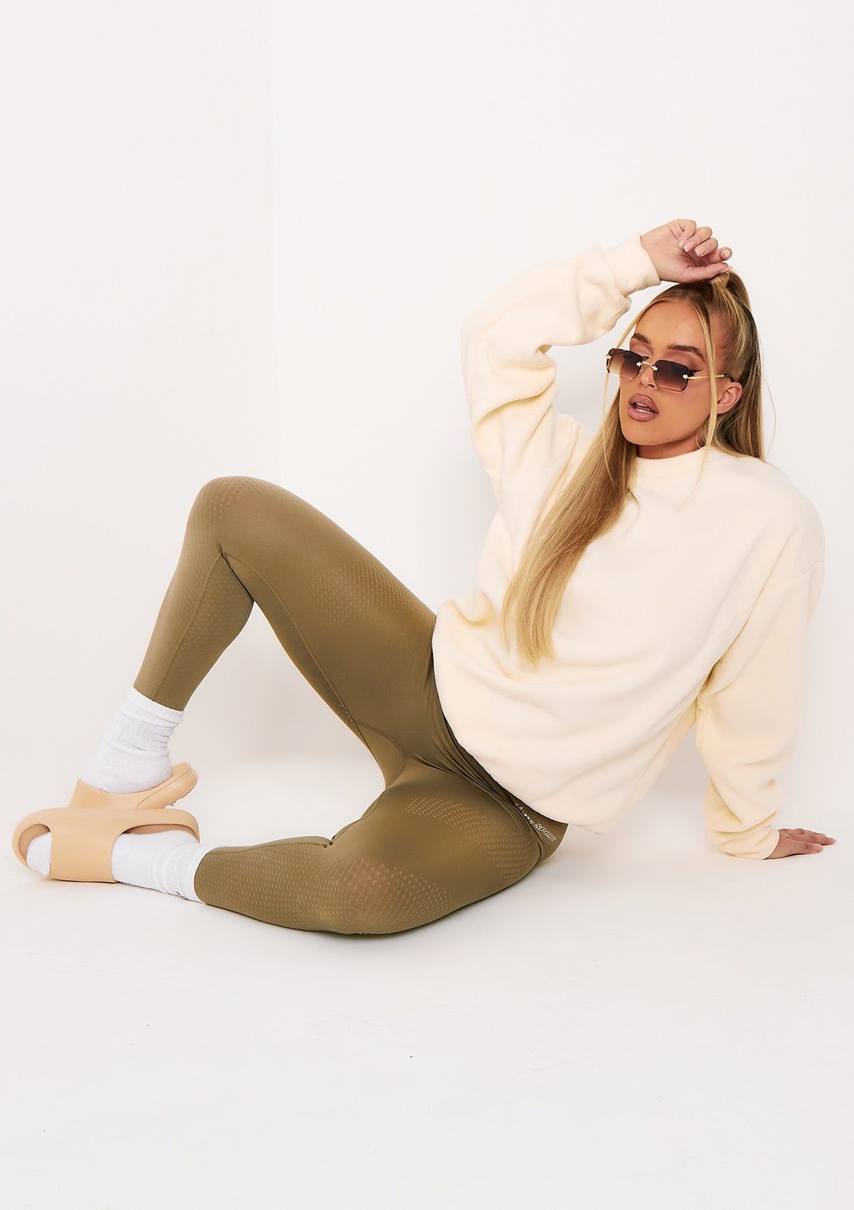 Erin Cream Fleece Oversized Sweatshirt sold by Missy Empire product image thumbnail 5