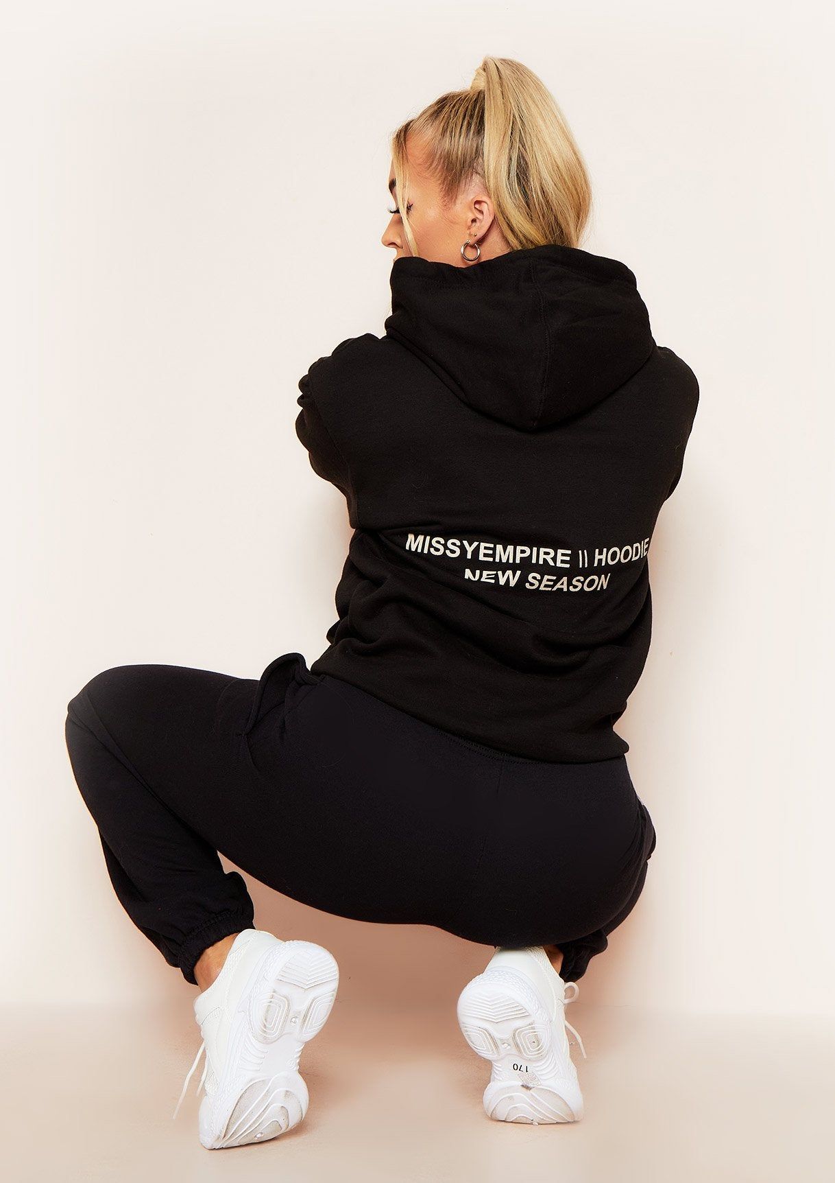 Amber Black Missy Empire Slogan Oversized Hoodie sold by Missy Empire product image thumbnail 3