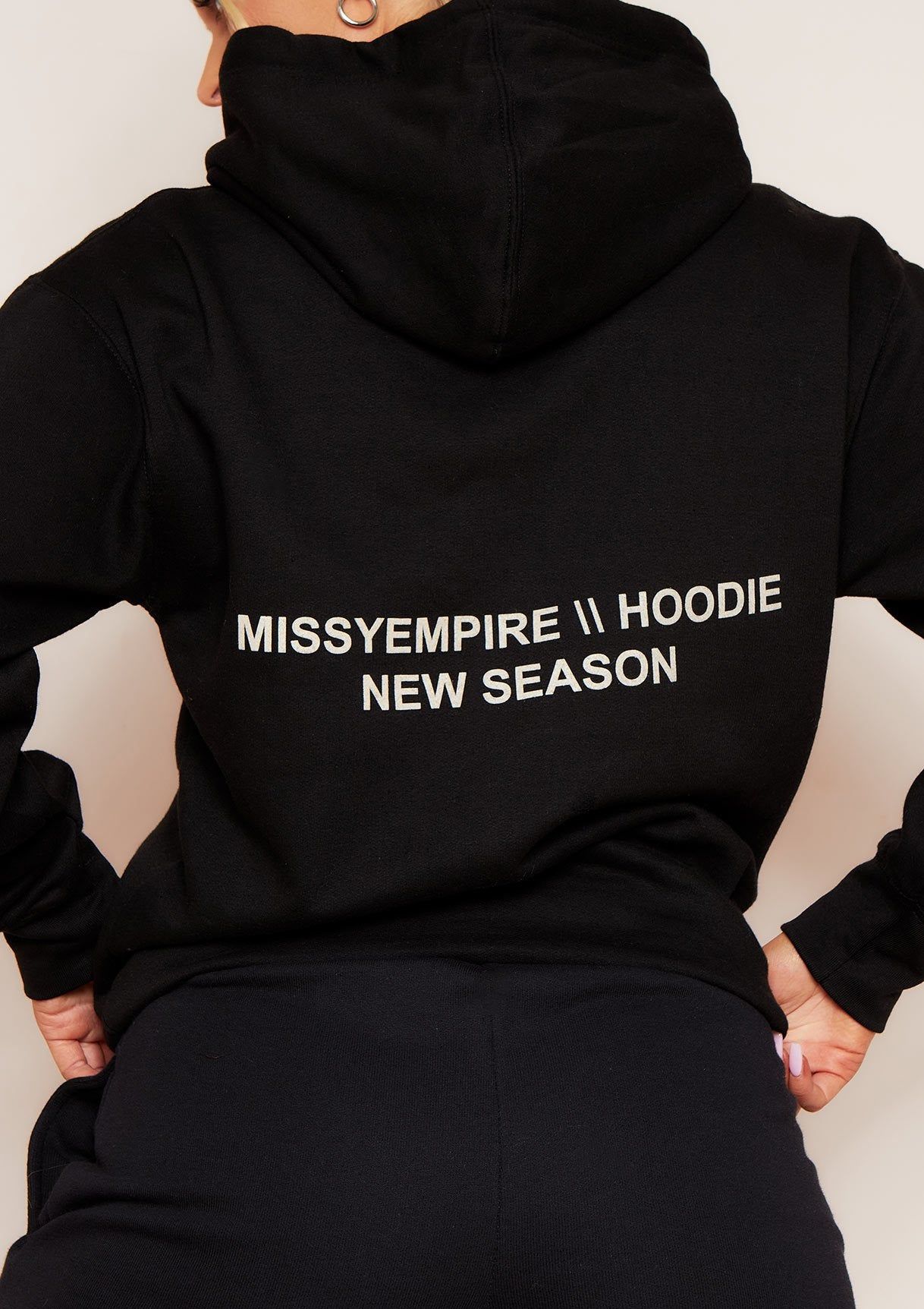 Amber Black Missy Empire Slogan Oversized Hoodie sold by Missy Empire product image thumbnail 4