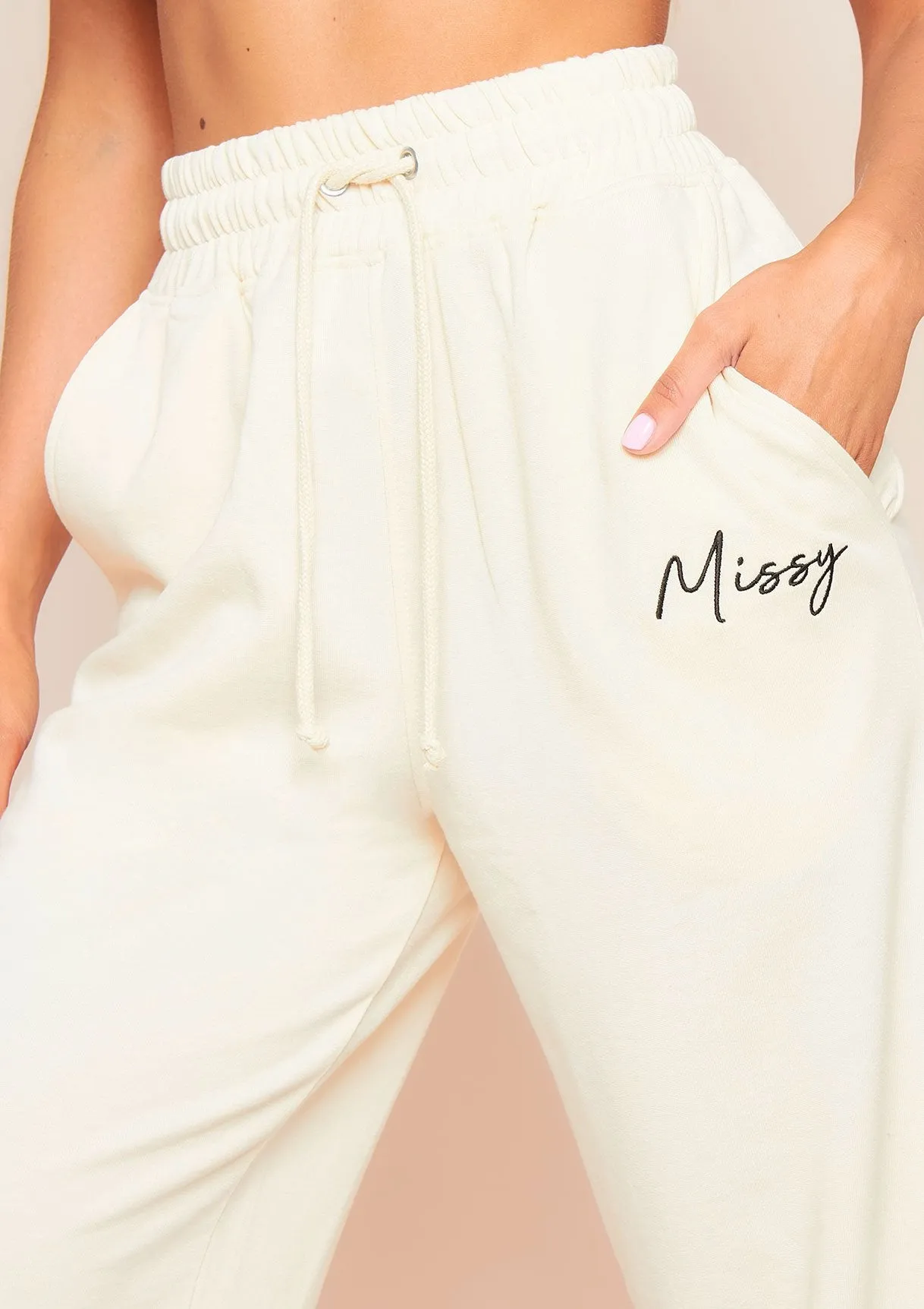 Karin Cream Missy Empire Casual Joggers sold by Missy Empire product image thumbnail 3