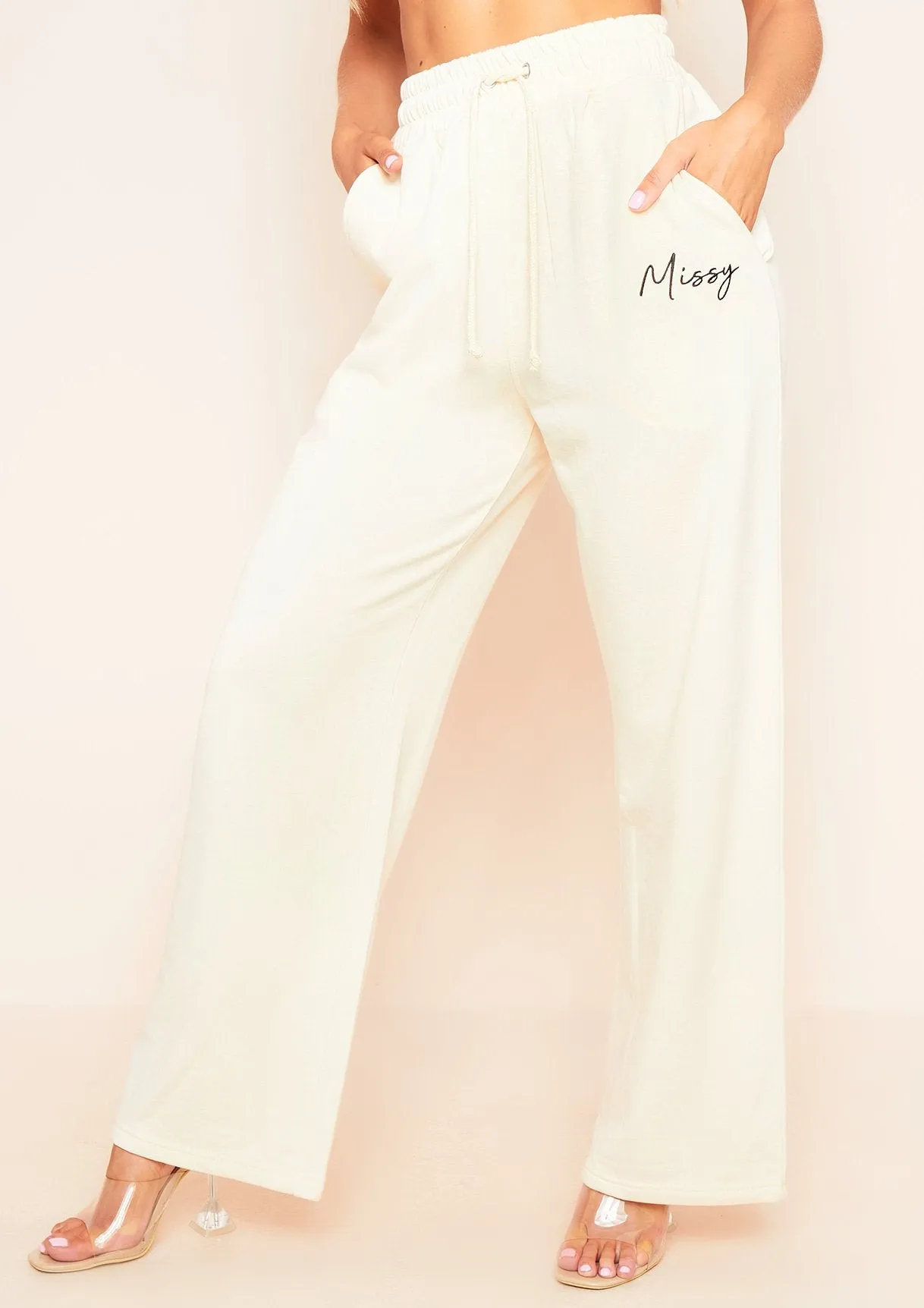 Karin Cream Missy Empire Casual Joggers sold by Missy Empire