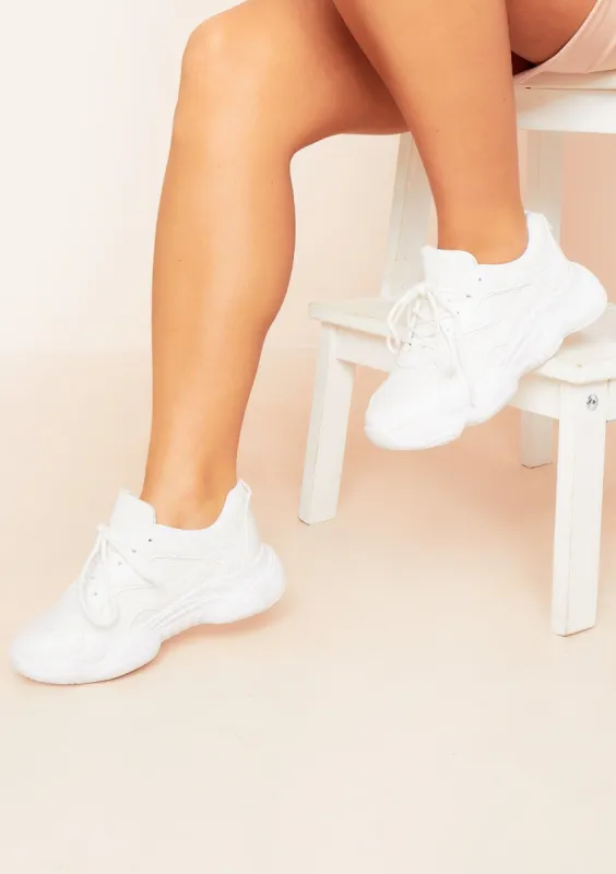 Sia White Bubble Sole Lace Up Trainers sold by Missy Empire