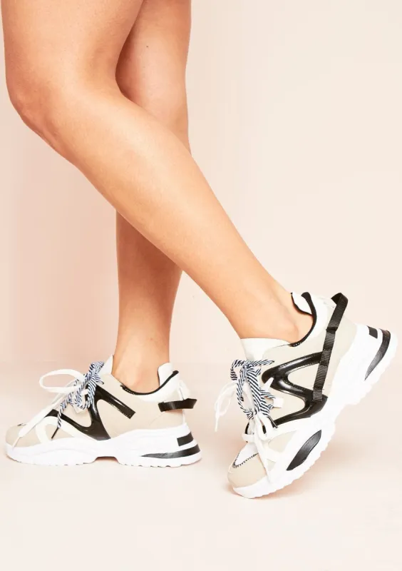 Felia White Chunky Sole Trainers sold by Missy Empire