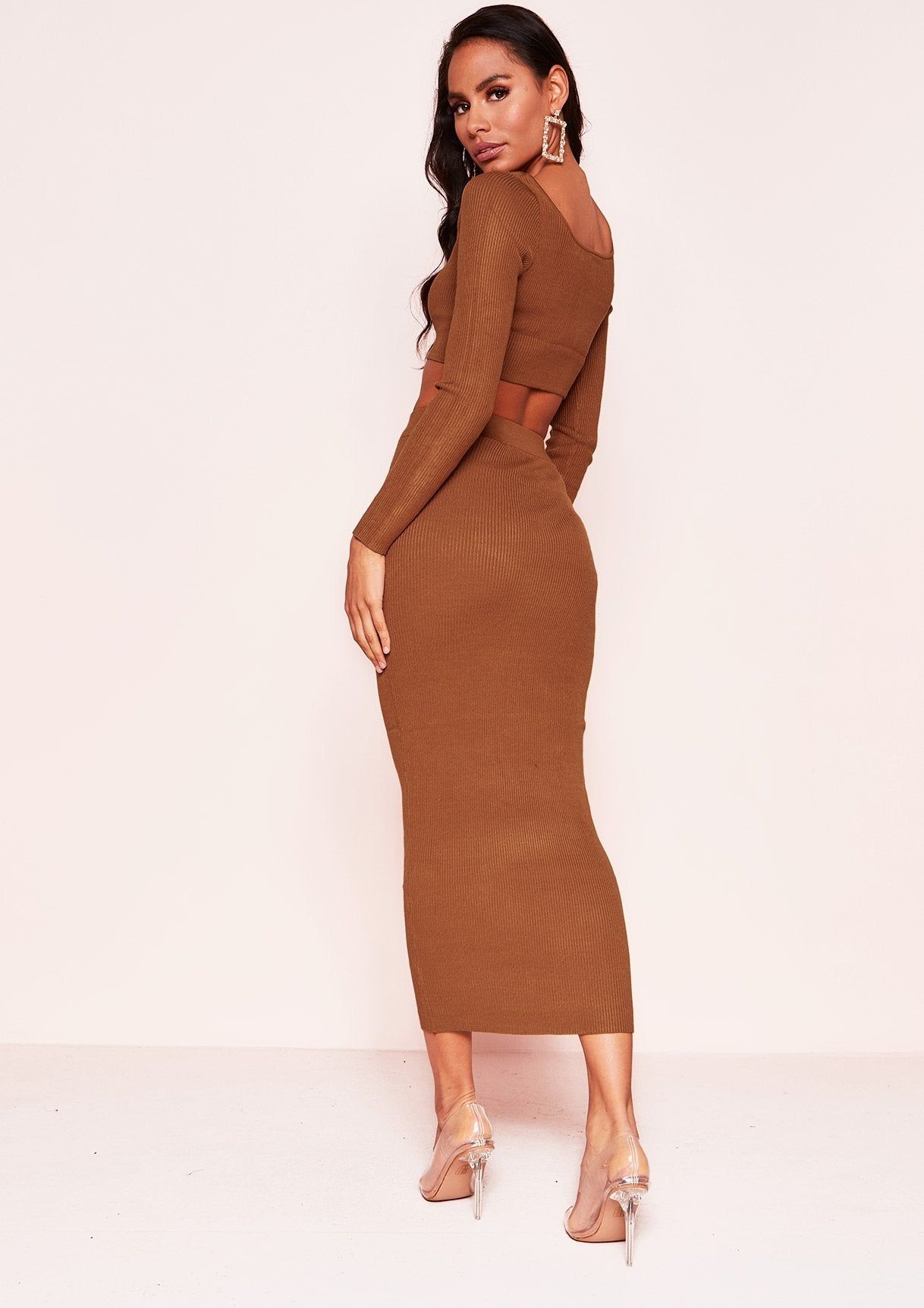 Cami Camel Knit Ribbed Co-ord Set sold by Missy Empire product image thumbnail 2