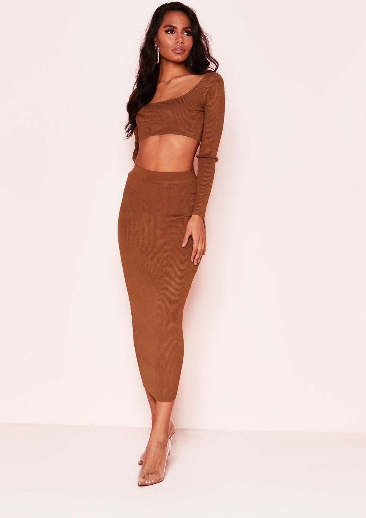 Cami Camel Knit Ribbed Co-ord Set sold by Missy Empire product image thumbnail 4