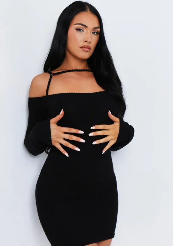 Deja Black Ring Bardot Mini Dress sold by Missy Empire