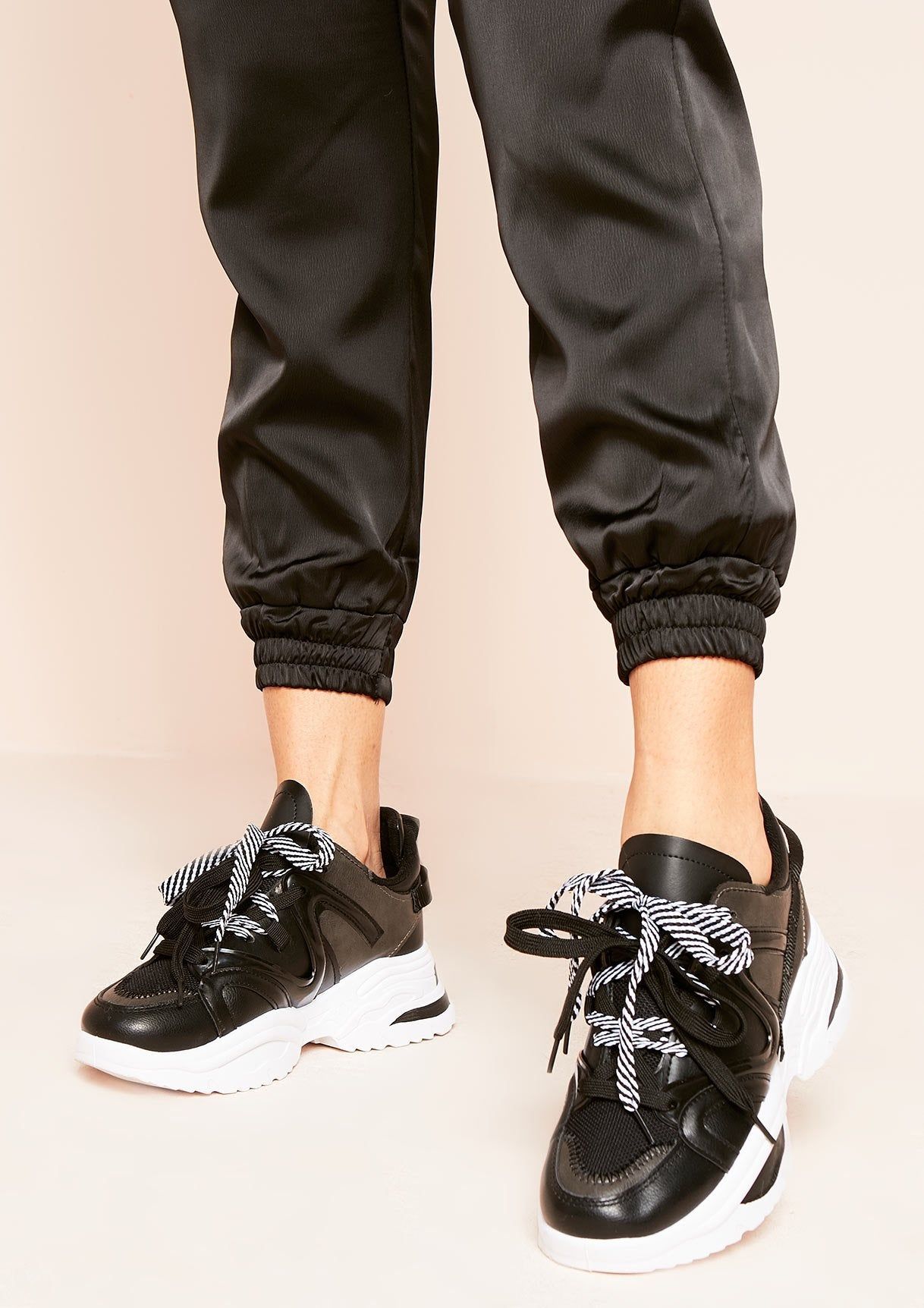 Felia Black Chunky Sole Trainers sold by Missy Empire product image thumbnail 3