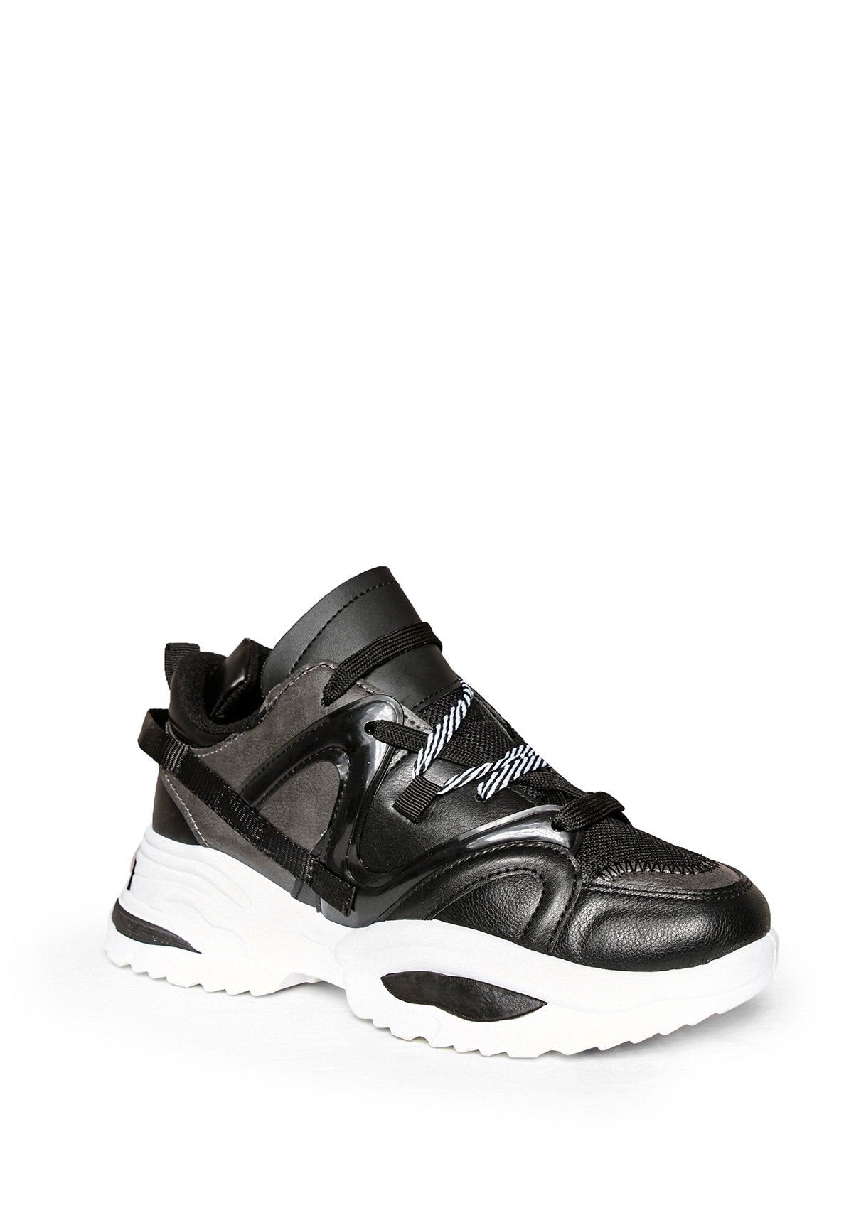 Felia Black Chunky Sole Trainers sold by Missy Empire product image thumbnail 5