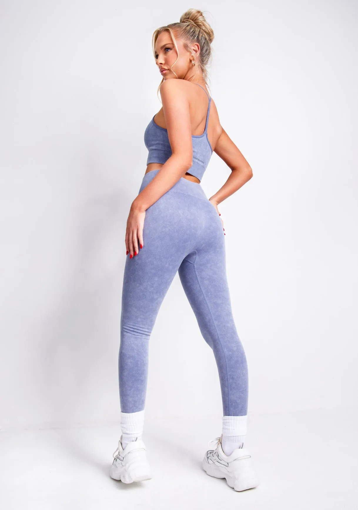 Nyla Blue Acid Wash Seamless Active Sport Leggings sold by Missy Empire product image thumbnail 3