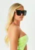 Anna Oversized Sunglasses With Gold Chain Detail sold by Missy Empire