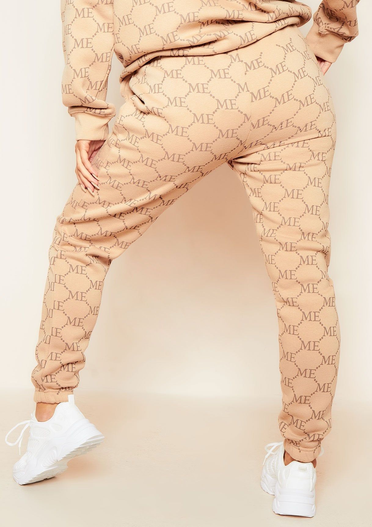 Kendal Beige Missy Empire Repeat Slogan Joggers sold by Missy Empire product image thumbnail 2