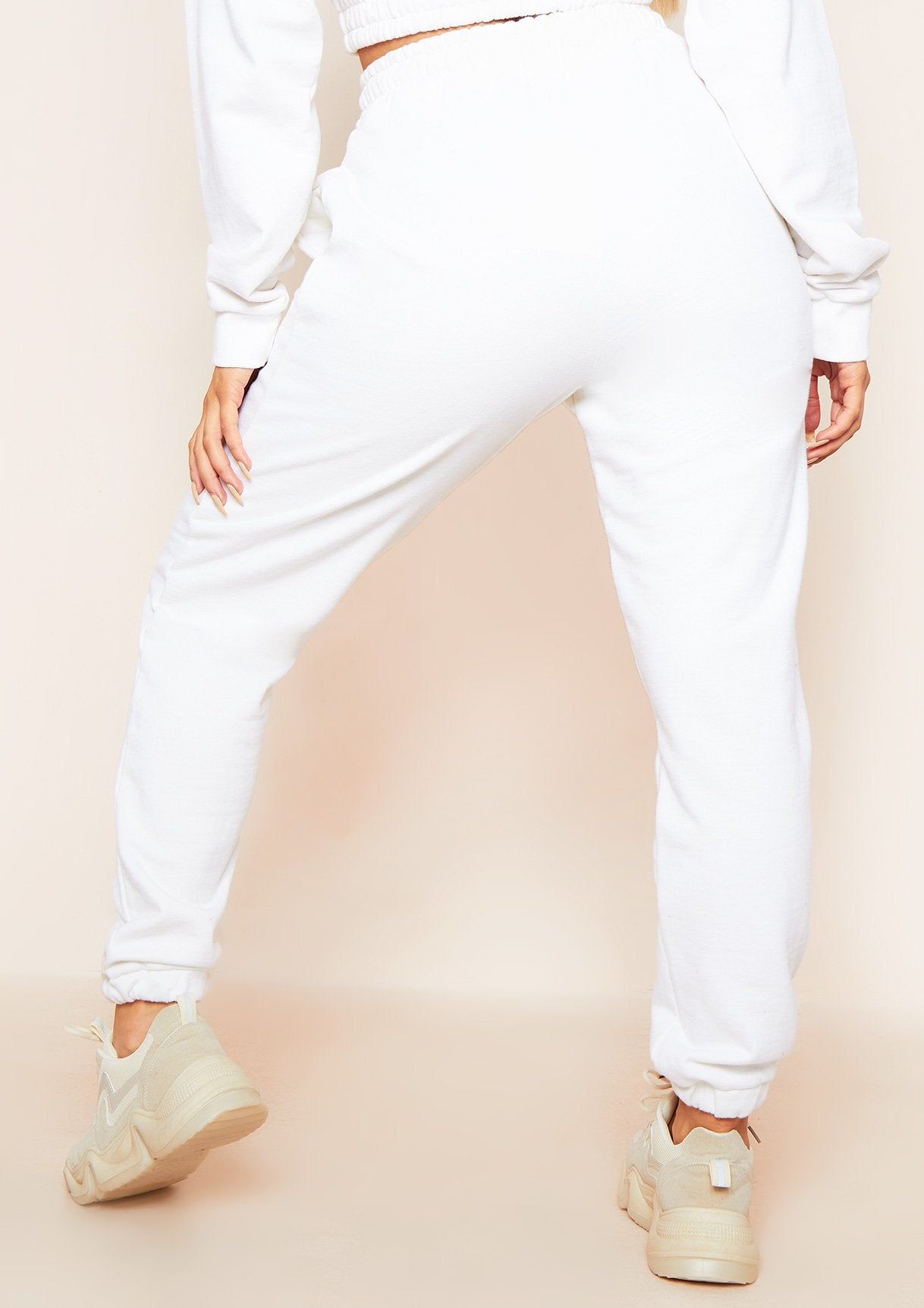 Angela Cream Elasticated Hem Drawstring Joggers sold by Missy Empire product image thumbnail 3